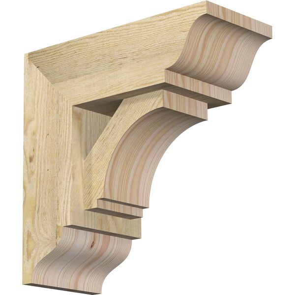 Ekena Millwork Imperial Traditional Rough Sawn Bracket w/ Offset Brace, Douglas Fir, 6"W x 14"D x 14"H BKT0604X14X14IMP01RDF - main